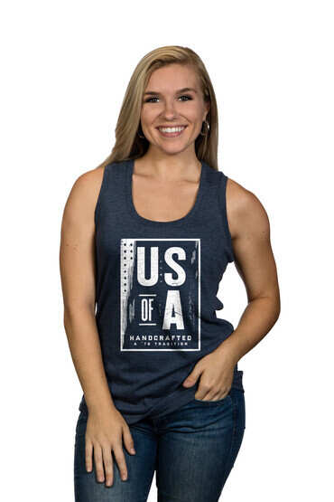 Nine Line Apparel USA Tank Top for women in navy blue from front